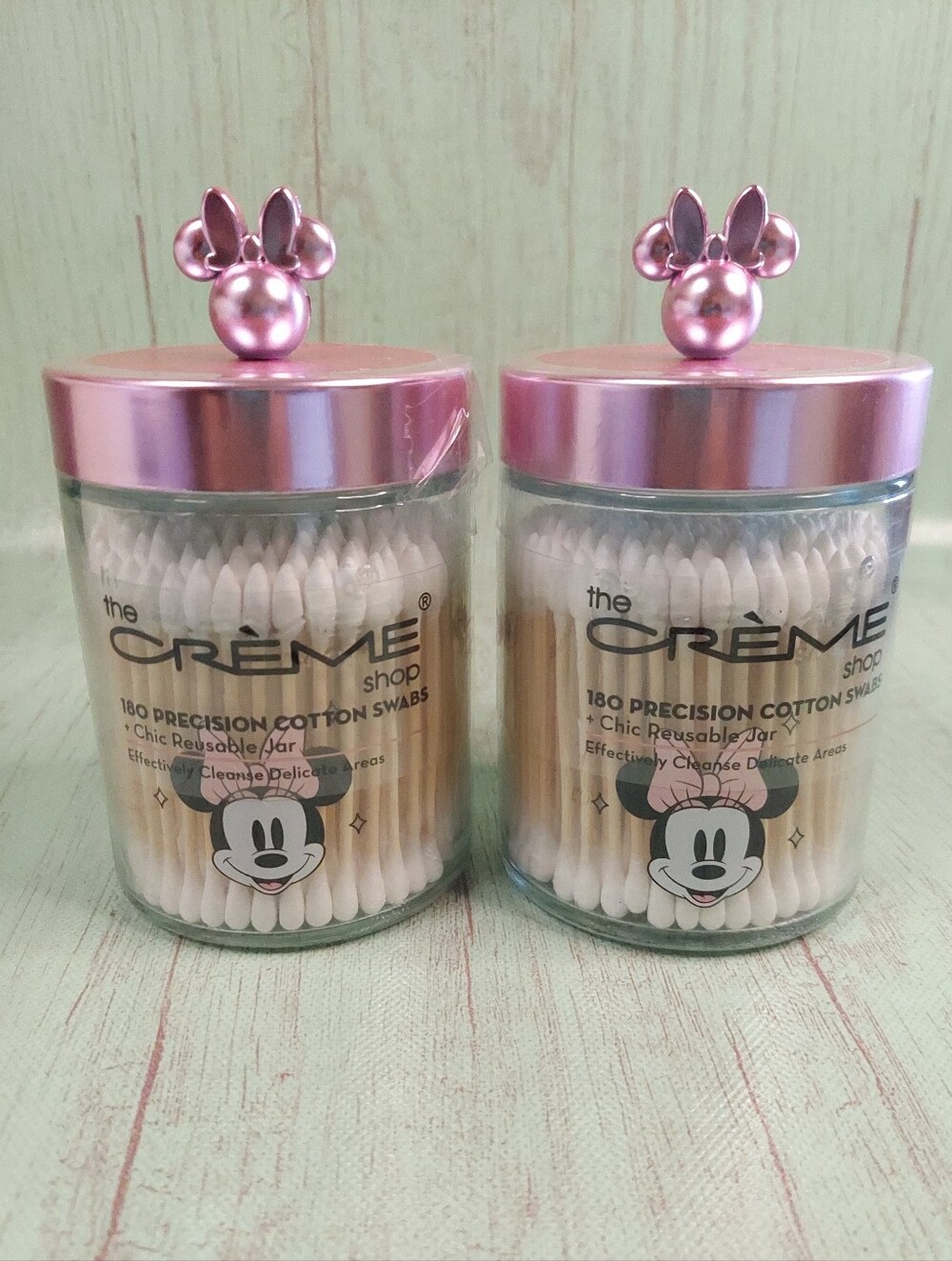 Minnie Mouse x The Creme Shop Glass Jar with 180 Precision Cotton Swabs